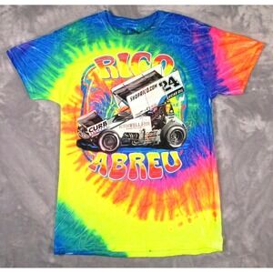 Rico Abreu‎ #24 Rothwell Hyde WoO Sprint Car Racing Tie Dye T-Shirt Sz M NICE!
